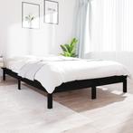 vidaXL Cadre de lit noir 135x190 cm double bois de pin, Neuf, Verzenden