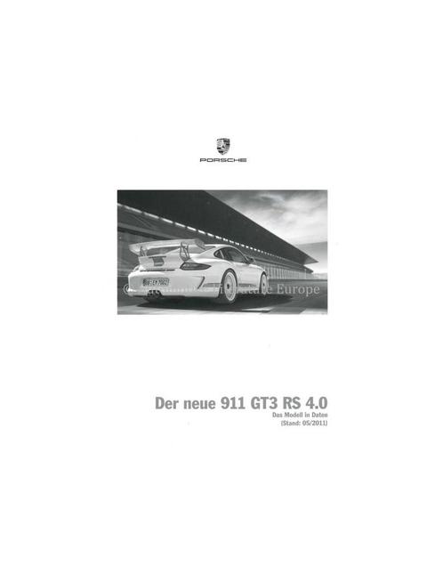 2011 PORSCHE 911 GT3 RS 4.0 TECHNISCHE GEGEVENS DUITS, Autos : Divers, Modes d'emploi & Notices d'utilisation