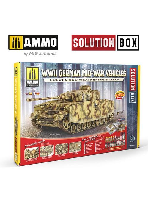 Ammo Mig Jimenez - SOLUTION BOX #19 WWII GERMAN MID-WAR, Hobby & Loisirs créatifs, Modélisme | Autre, Envoi