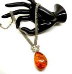Ancien pendentif avec ambre baltique naturel et collier -, Antiquités & Art, Curiosités & Brocante