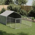 vidaXL Hondenkennel met ren 4x2x1,5 m gegalvaniseerd staal, Verzenden, Nieuw