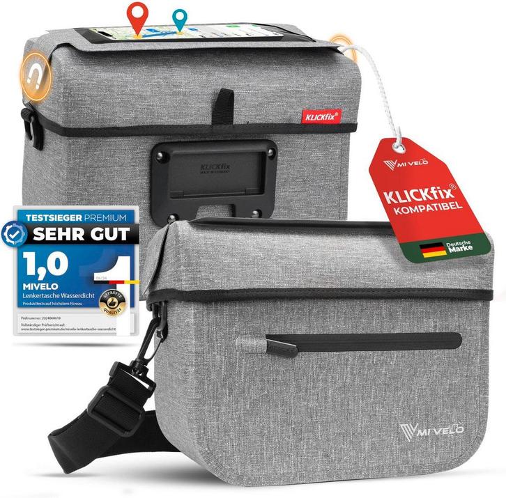 2dekans | MIVELO Kinderstuurtas KLICKfix – Waterdicht –, Fietsen en Brommers, Fietsaccessoires | Overige Fietsaccessoires, Ophalen of Verzenden