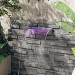 vidaXL Watervaloverlaat met RGB LEDs 45 cm roestvrij staal, Tuin en Terras, Verzenden, Nieuw