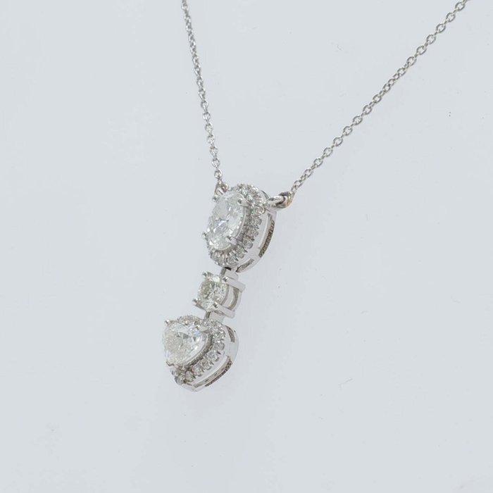 Halsketting - 14 karaat Witgoud - 1.26ct. tw. Diamant, Handtassen en Accessoires, Kettingen