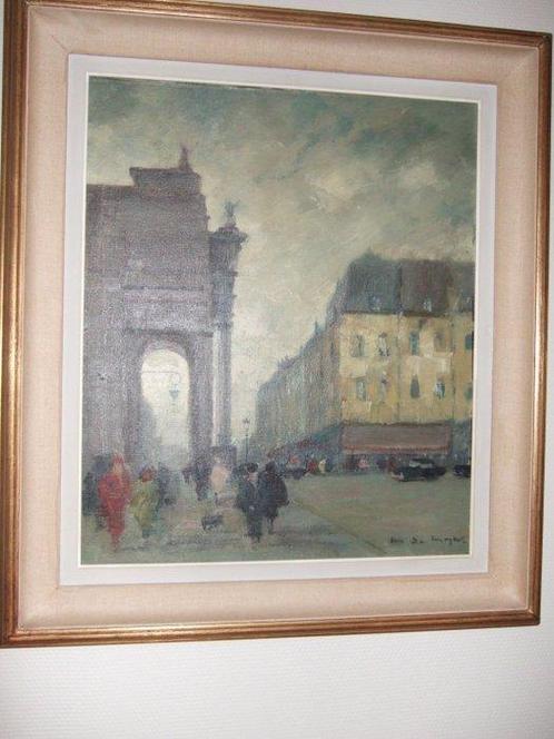 Maurice De Meyer (1911-1999) - Aanzicht Beurs Brussel, Antiek en Kunst, Kunst | Schilderijen | Klassiek