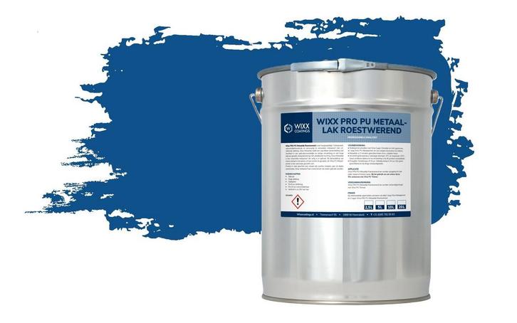 Wixx PRO PU Metaallak Roestwerend RAL 5017 | Verkeersblauw, Doe-het-zelf en Bouw, Verf, Beits en Lak, Nieuw, Verzenden