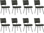 Set van 8 Leren eetkamerstoelen - Echt leer, Industrieel,, Huis en Inrichting, Stoelen, Overige kleuren, Nieuw, Ophalen of Verzenden