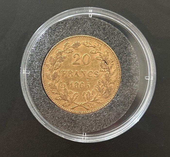 België. Leopold I. 20 Francs 1865, Postzegels en Munten, Munten | Nederland