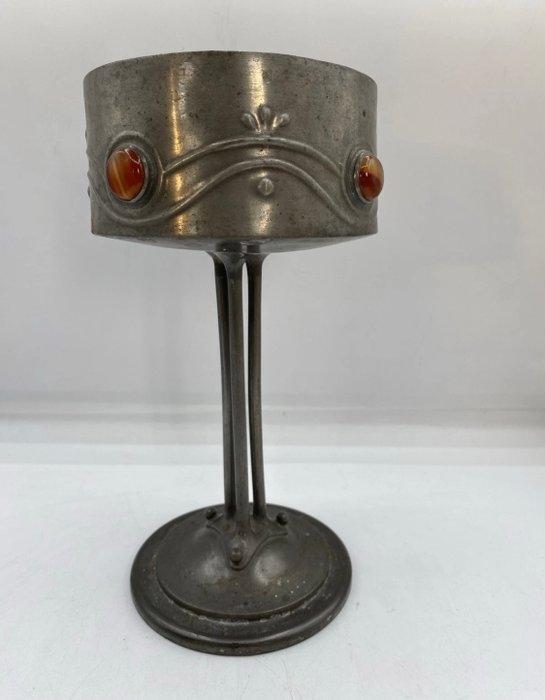 Coppa In Peltro con Pietre dure Arts and Crafts Primi ‘900 -, Antiek en Kunst, Kunst | Designobjecten