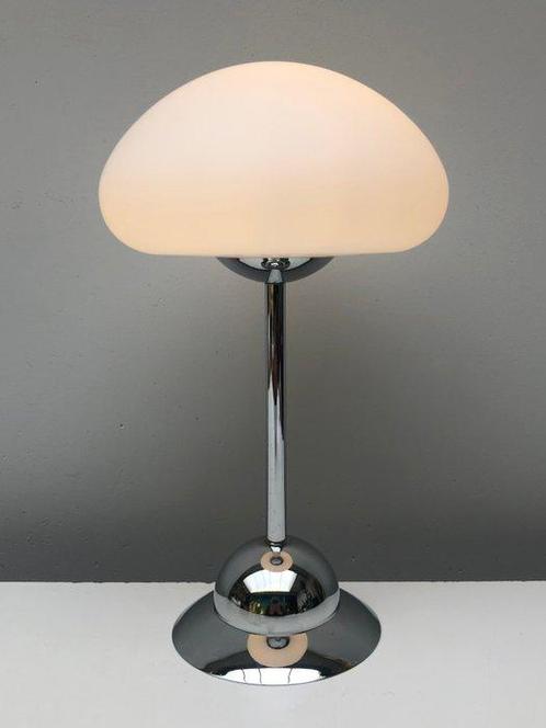 Tafellamp - Glas, Staal, Verchroomd, Antiek en Kunst, Curiosa en Brocante