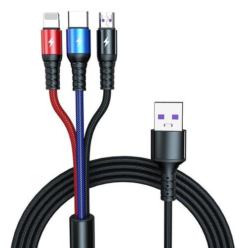 DrPhone MX3 - 3 IN 1 USB Kabel LED - Micro / USB-C  /, Informatique & Logiciels, Pc & Câble réseau, Envoi