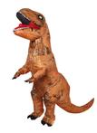 Opblaasbaar T-rex kostuum KINDER bruin dino pak Jurassic Par