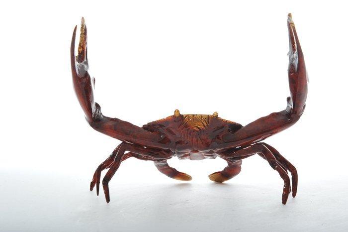 sculptuur, Unique crab - 18 cm - Brons, geëmailleerd, Antiek en Kunst, Curiosa en Brocante