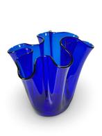 in de stijl van Venini - Vaas - Fazzoletto - Kobalt