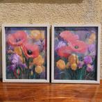 Ksavera - Poppies B102 - diptych in frame XL - READY to HANG, Huis en Inrichting, Nieuw