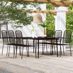 vidaXL 7-delige Tuinset zwart, Tuin en Terras, Verzenden, Nieuw, Tuinset
