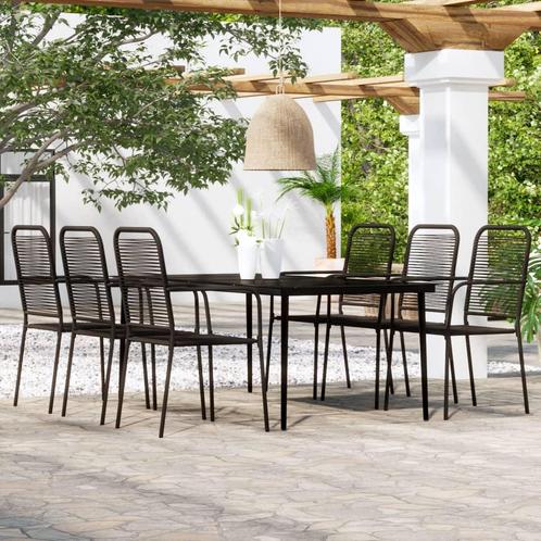 vidaXL 7-delige Tuinset zwart, Tuin en Terras, Tuinsets en Loungesets, Tuinset, Nieuw, Verzenden