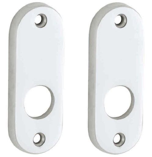 Set van twee krukrozetten patent ovaal glans chroom, Doe-het-zelf en Bouw, Hang- en Sluitwerk, Klink of Kruk, Nieuw, Overige materialen
