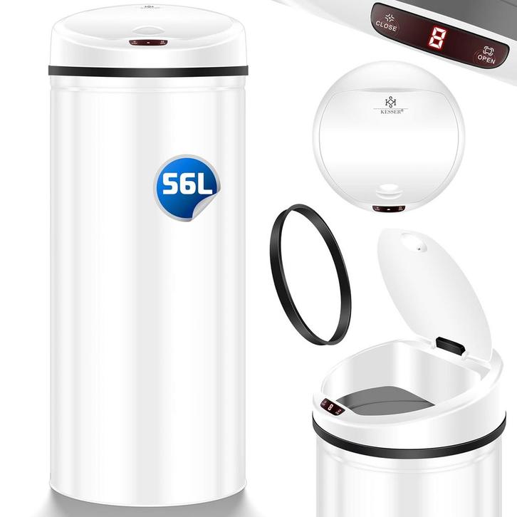 Prullenbak met sensor - Afvalbak - Vuilnisbak - 56 Liter - W, Huis en Inrichting, Woonaccessoires | Prullenbakken, Nieuw, Verzenden