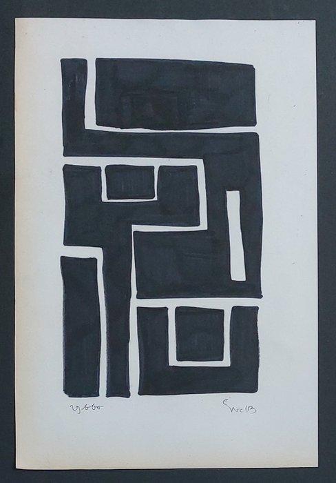 Siep Van Den Berg (1913-1998) - Geometrische compositie, Antiquités & Art, Art | Peinture | Moderne