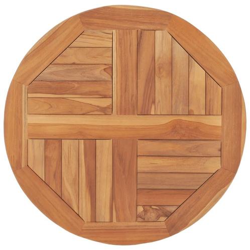 vidaXL Tafelblad rond 2,5 cm 60 cm massief teakhout, Huis en Inrichting, Tafelonderdelen, Nieuw, Verzenden