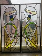 Art Nouveau Glas-in-loodraam - 1910-1920 - Koppel glas in, Antiek en Kunst, Curiosa en Brocante