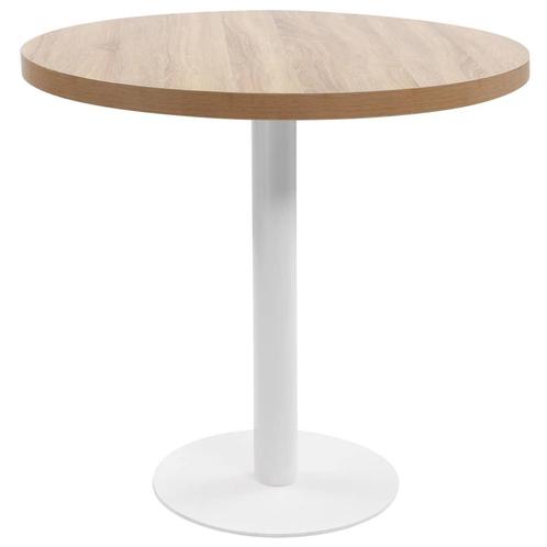 vidaXL Bistrotafel 80 cm MDF lichtbruin, Huis en Inrichting, Tafels | Eettafels, Nieuw, Verzenden