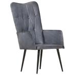 vidaXL Fauteuil echt leer grijs, Huis en Inrichting, Fauteuils, Verzenden, Nieuw