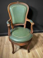 Fauteuil - Bois, Cuir - Fauteuil Luigi XV, Antiquités & Art