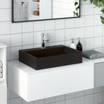 vidaXL Wastafel 50x38x11 cm gegoten mineraal/marmer matzwart, Doe-het-zelf en Bouw, Verzenden, Nieuw