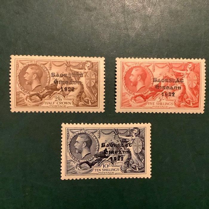 Ierland 1935 - Zeepaardjes met quadrille-achtergrond en, Timbres & Monnaies, Timbres | Europe | Royaume-Uni