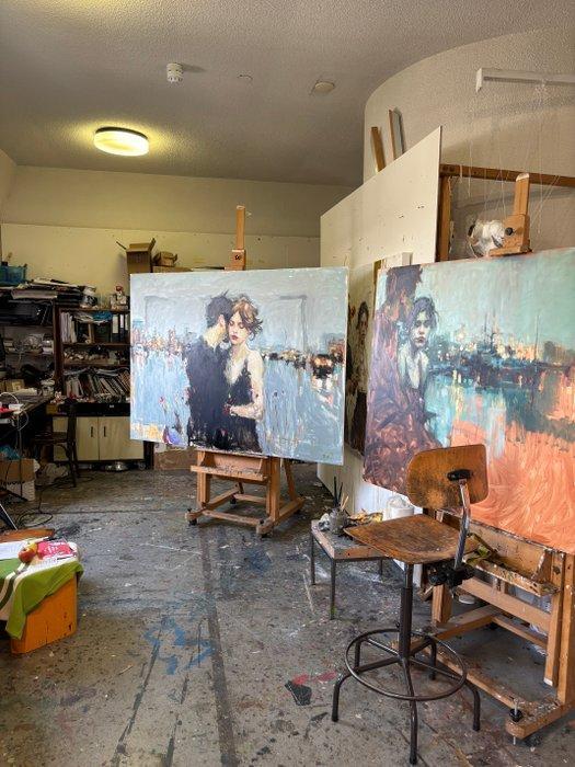 Nan Laar - Stillness in the City, Antiek en Kunst, Kunst | Schilderijen | Modern