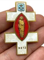 Esoterisch en gotisch antieke Franse religieuze broche die, Antiek en Kunst