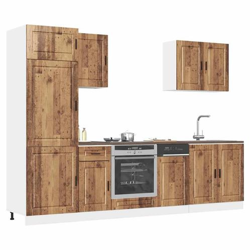 vidaXL 7-delige Keukenkastenset Porto bewerkt hout oud, Huis en Inrichting, Kasten | Overige, Nieuw, Verzenden