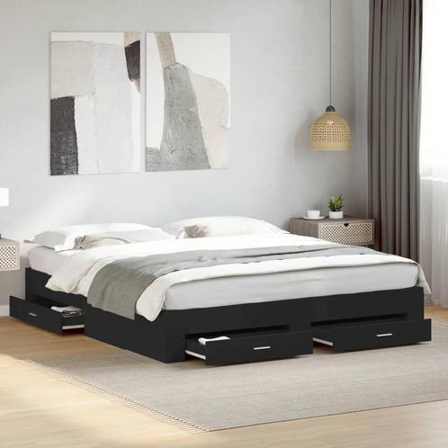 vidaXL Bedframe met lades bewerkt hout zwart 180x200 cm, Huis en Inrichting, Slaapkamer | Bedden, Nieuw, Verzenden