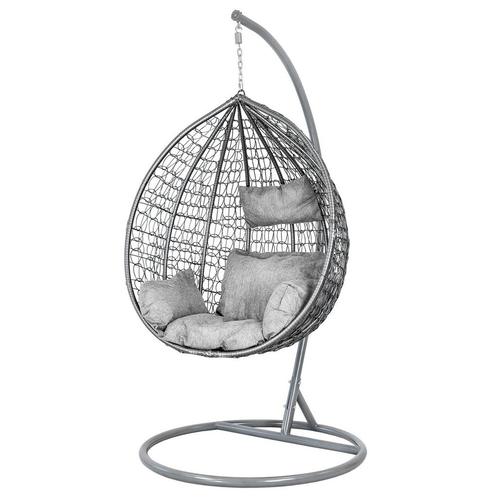 Moderne Hangstoel - Ei Stoel met Grijze Standaard - Perfe..., Huis en Inrichting, Stoelen, Nieuw, Ophalen of Verzenden