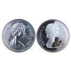 Canada. Silver 2x 1 Dollar Coins (Elizabeth) - 47,10gr, Postzegels en Munten