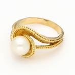 Ring - 18 karaat Geel goud Parel, Handtassen en Accessoires, Nieuw
