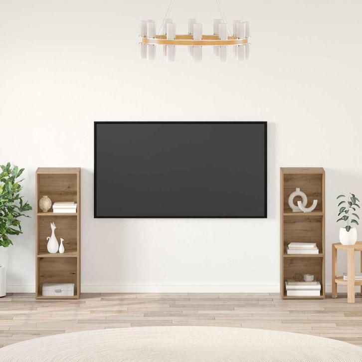 vidaXL Tv-meubelset 2 pcs artisanaal eikenkleurig 107 x 35 x, Huis en Inrichting, Kasten |Televisiemeubels, Nieuw, Verzenden