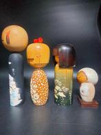 Beeld, Vier cute faces Vintage Japanse Creatieve Kokeshi
