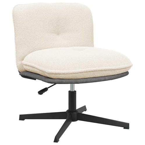 vidaXL Bureaustoel crèmekleurig gekrulde wolachtige stof, Huis en Inrichting, Stoelen, Nieuw, Verzenden