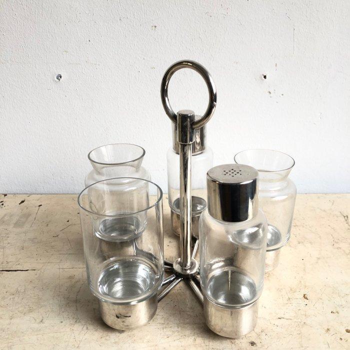 Christofle, Fleuron - Zout- en pepervaatjes (4) - Glas,, Antiek en Kunst, Antiek | Meubels | Tafels