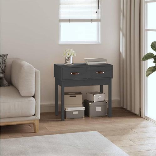 vidaXL Table console Gris 76,5x40x75 cm Bois massif de, Maison & Meubles, Tables | Tables de salon, Neuf, Envoi