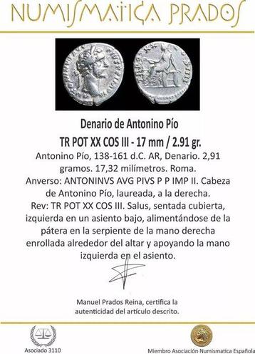 Romeinse Rijk. Antoninus Pius (138-161 n.Chr.). Denarius