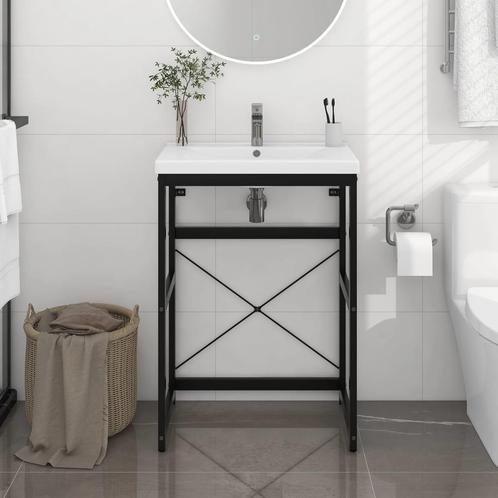 vidaXL Wastafelframe 59x38x83 cm ijzer zwart, Huis en Inrichting, Tafels | Kaptafels, Nieuw, Verzenden