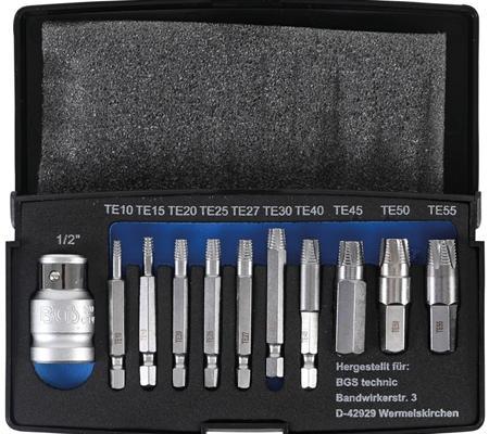 Bgs Technic 11-delige Screw Extractor Set voor beschadigde T, Auto diversen, Autogereedschap, Verzenden