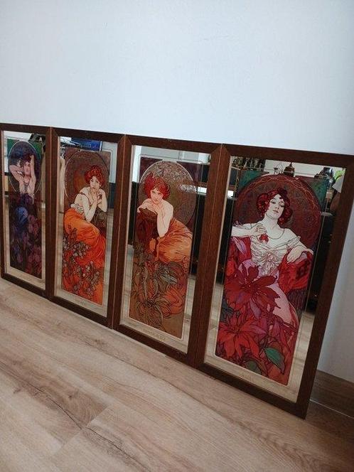 Spiegel (4)  - Glas, Hout - A. Mucha Kostbare Stenen, Antiek en Kunst, Curiosa en Brocante