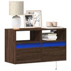 vidaXL Tv-wandmeubel met LED-verlichting 80x31x45 cm bruin, Verzenden, Nieuw