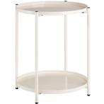 tectake Bijzettafel Oxford 45,5x45,5x53cm - crème, Huis en Inrichting, Tafels | Bijzettafels, Verzenden, Nieuw