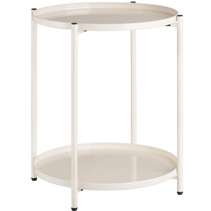 tectake Bijzettafel Oxford 45,5x45,5x53cm - crème, Huis en Inrichting, Tafels | Bijzettafels, Verzenden